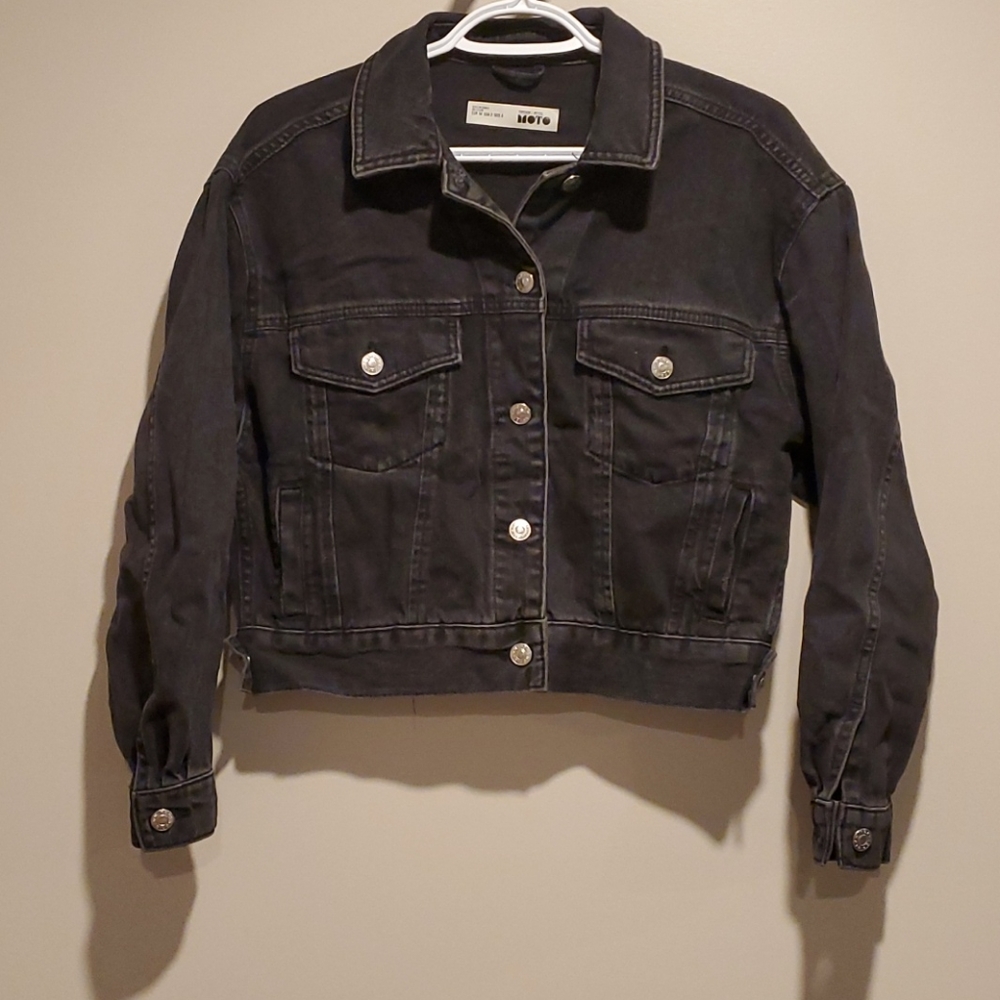 Top Shop Petite Black Denim Jacket MOTO